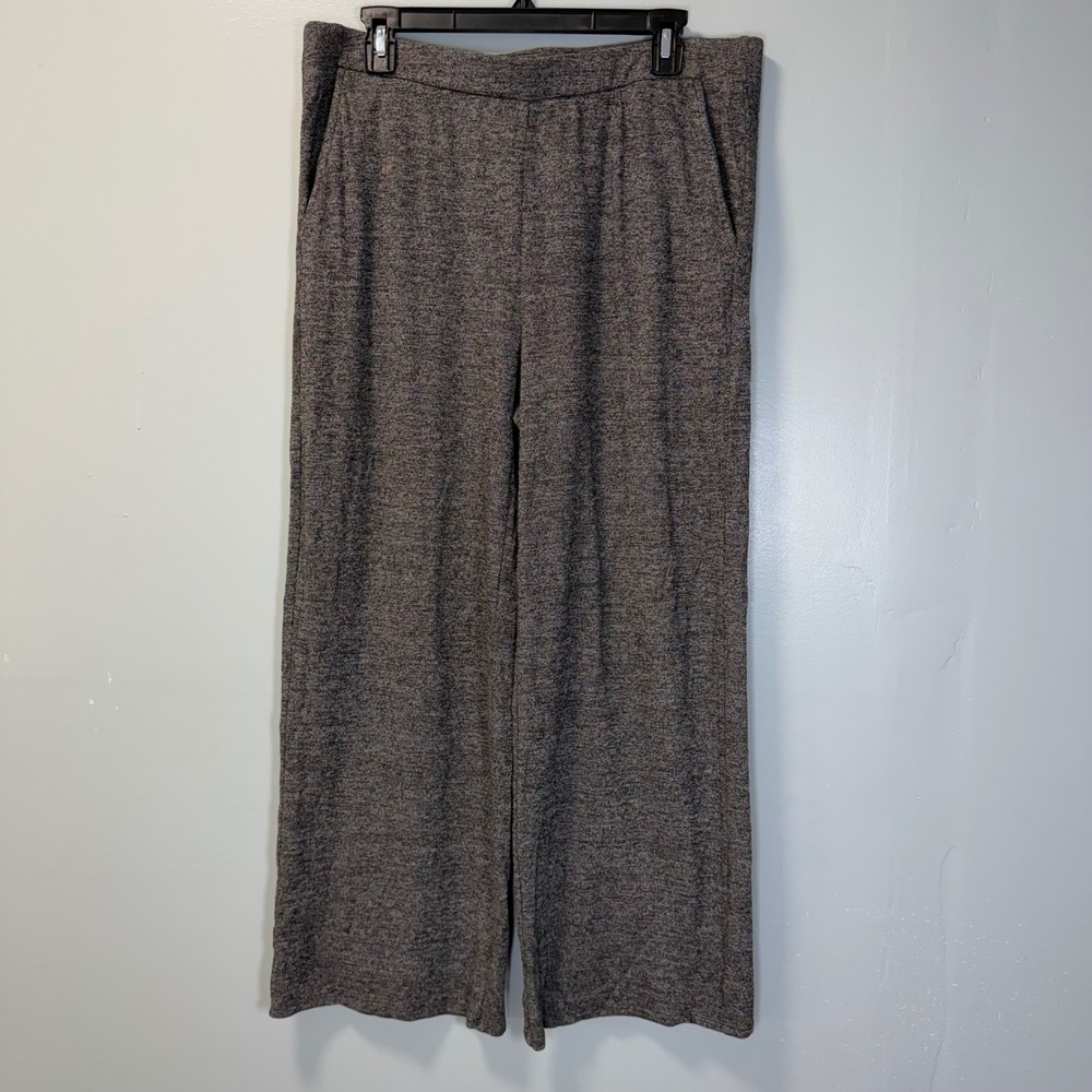 J. Jill Wearever Full Leg Pull-on Pants Charcoal Gray Marl Knit L Petite